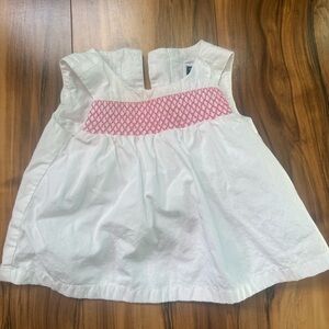 Janie and Jack White Top with Pink Accents